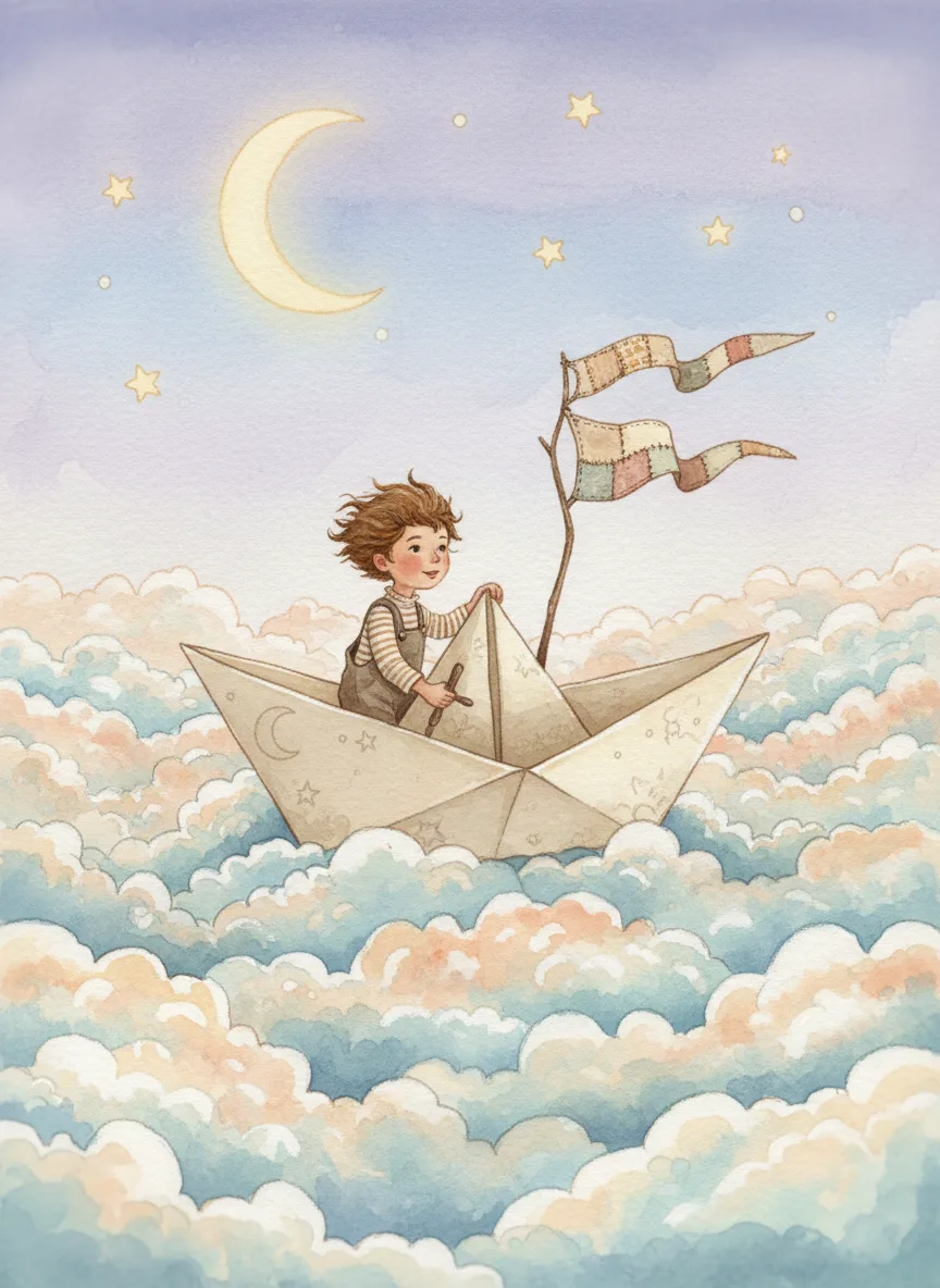 Paper boat sailor