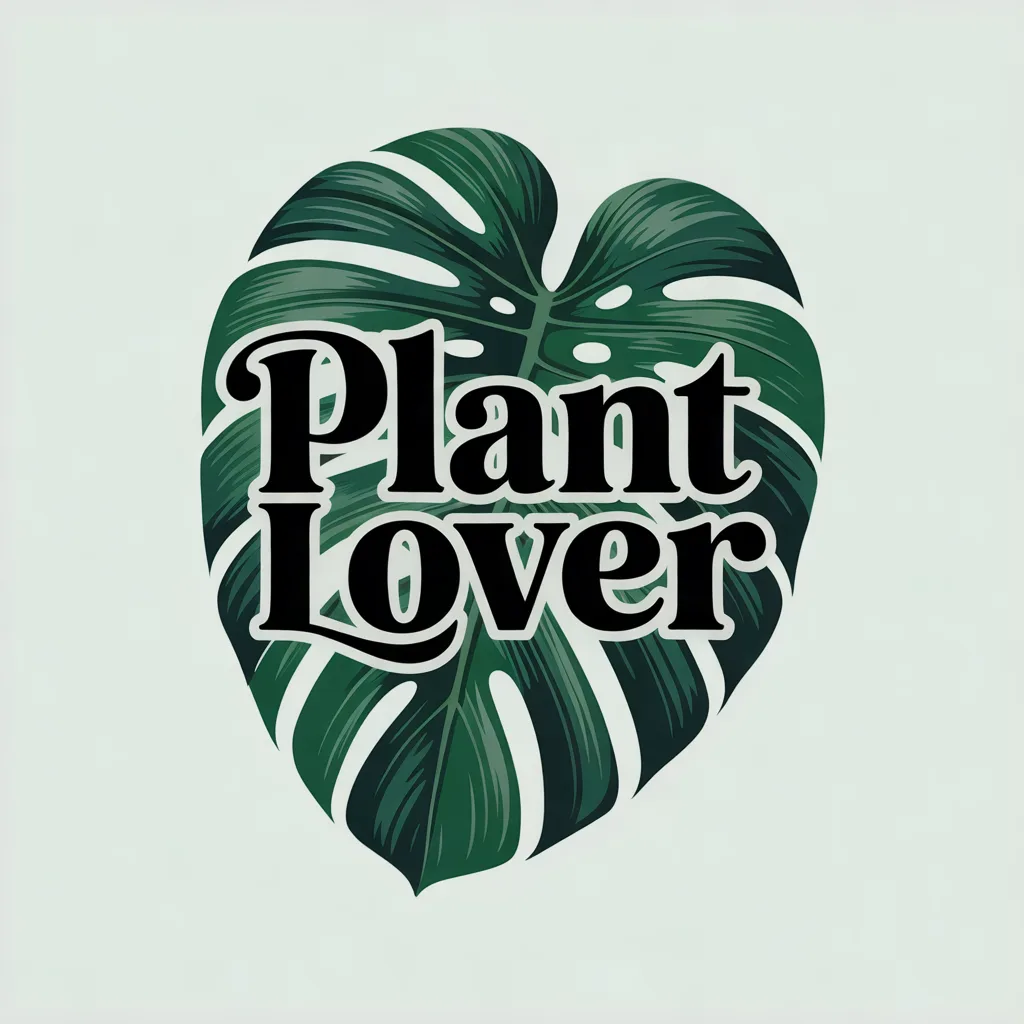 T-shirt design with the words 'Plant Lover' and a monstera leaf